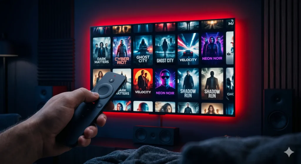 browsing the latest web series information on a modern streaming setup